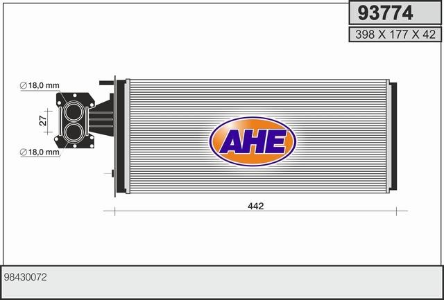 AHE 93774 Heat exchanger, interior heating 93774
