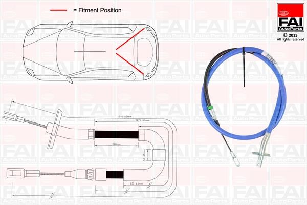 FAI FBC0164 Cable Pull, parking brake FBC0164