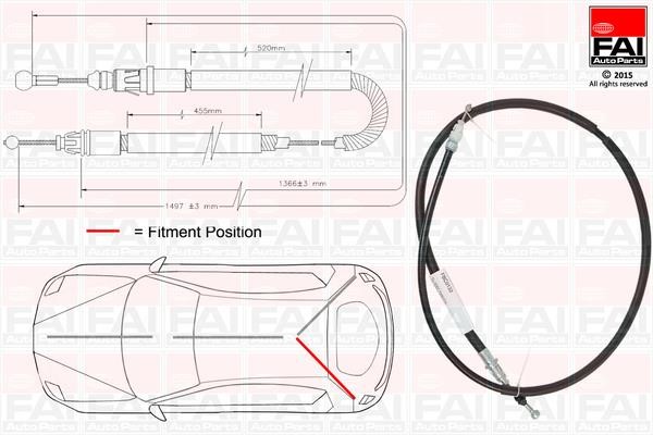 FAI FBC0133 Cable Pull, parking brake FBC0133
