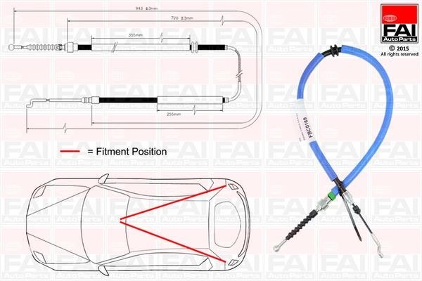 FAI FBC0169 Cable Pull, parking brake FBC0169