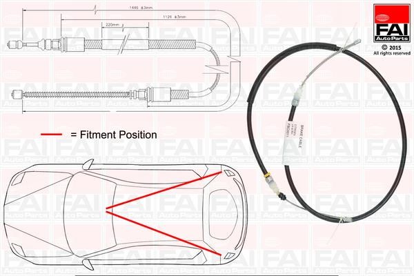 FAI FBC0011 Cable Pull, parking brake FBC0011