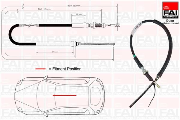 FAI FBC0104 Cable Pull, parking brake FBC0104