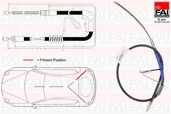 FAI FBC0063 Cable Pull, parking brake FBC0063