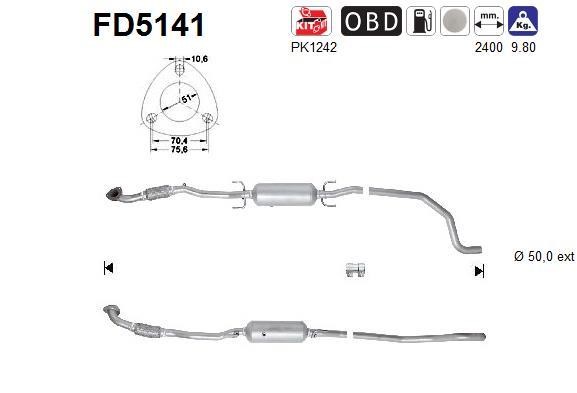 As FD5141 Soot/Particulate Filter, exhaust system FD5141