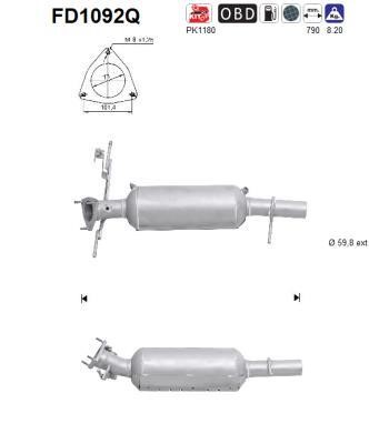 As FD1092Q Soot/Particulate Filter, exhaust system FD1092Q