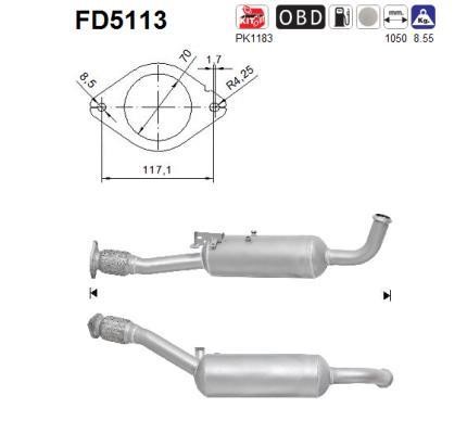 As FD5113 Soot/Particulate Filter, exhaust system FD5113