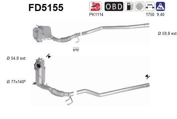 As FD5155 Soot/Particulate Filter, exhaust system FD5155