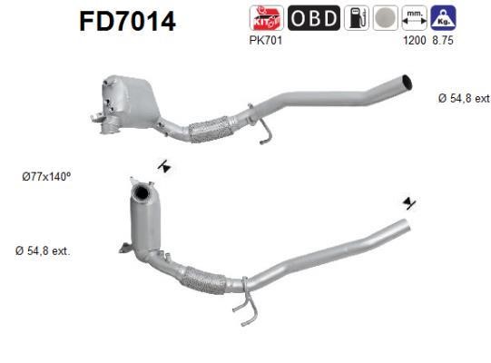 As FD7014 Soot/Particulate Filter, exhaust system FD7014