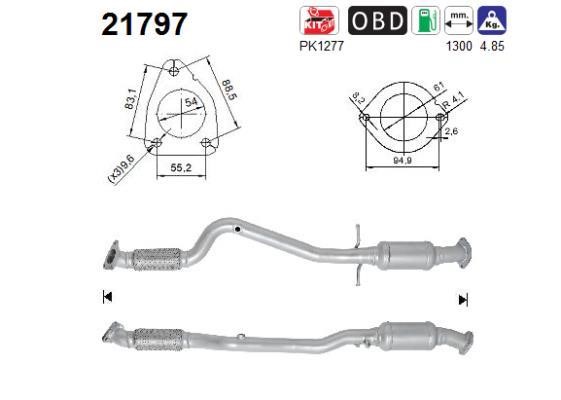 Catalyst exhaust Opel Astra J: 21797 As Catalytic Converter