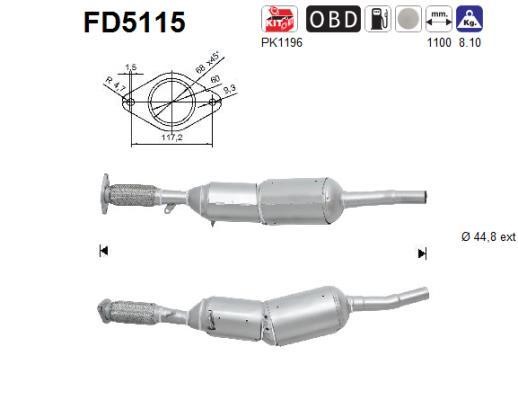 As FD5115 Soot/Particulate Filter, exhaust system FD5115
