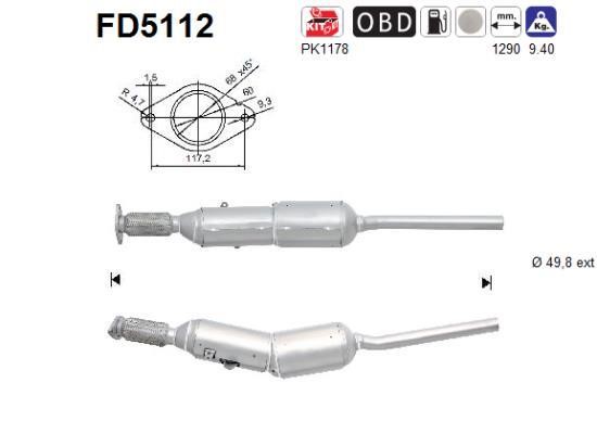 As FD5112 Soot/Particulate Filter, exhaust system FD5112