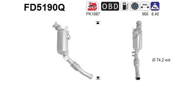 As FD5190Q Soot/Particulate Filter, exhaust system FD5190Q