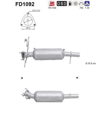 As FD1092 Soot/Particulate Filter, exhaust system FD1092