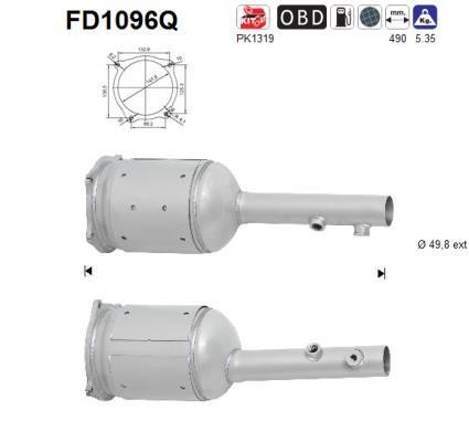As FD1096Q Soot/Particulate Filter, exhaust system FD1096Q