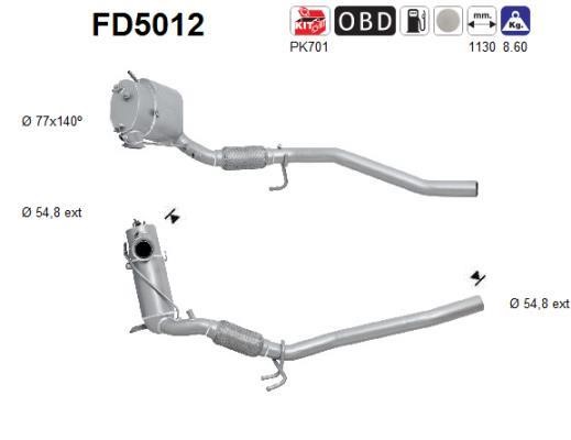 As FD5012 Soot/Particulate Filter, exhaust system FD5012