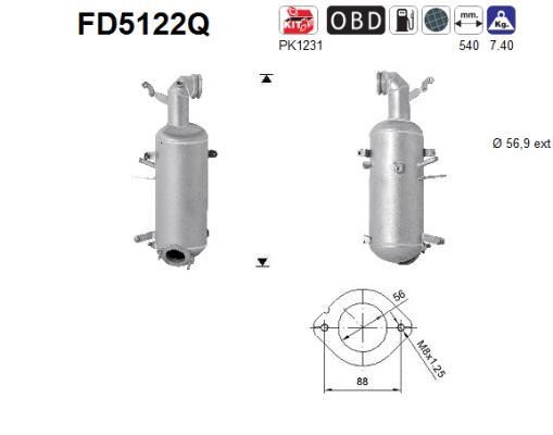 As FD5122Q Soot/Particulate Filter, exhaust system FD5122Q
