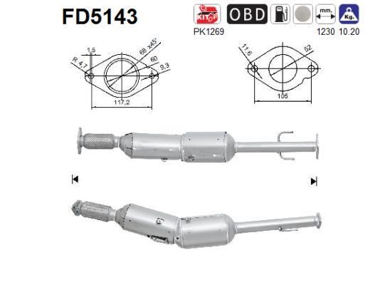 As FD5143 Soot/Particulate Filter, exhaust system FD5143