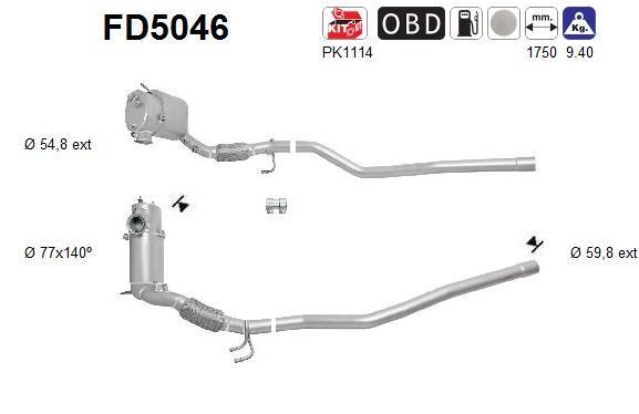 As FD5046 Soot/Particulate Filter, exhaust system FD5046