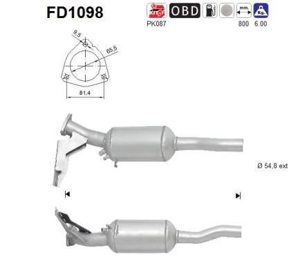 As FD1098 Soot/Particulate Filter, exhaust system FD1098