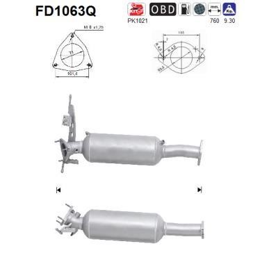 As FD1063Q Soot/Particulate Filter, exhaust system FD1063Q