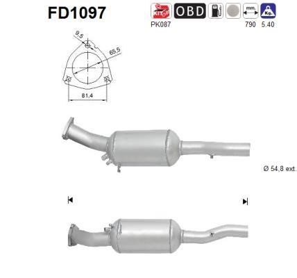 As FD1097 Soot/Particulate Filter, exhaust system FD1097