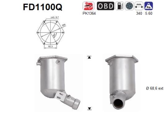 As FD1100Q Soot/Particulate Filter, exhaust system FD1100Q