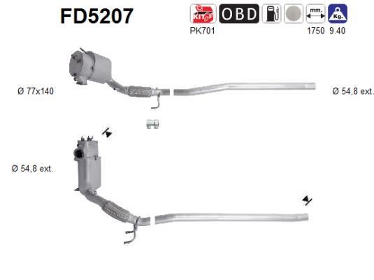 As FD5207 Soot/Particulate Filter, exhaust system FD5207