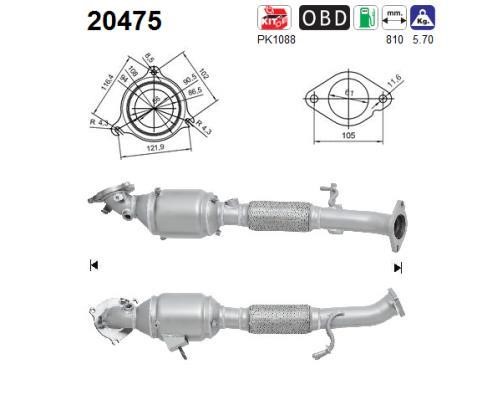 Cat converter Ford Kuga: 20475 As Catalytic Converter