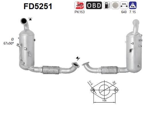 As FD5251 Soot/Particulate Filter, exhaust system FD5251