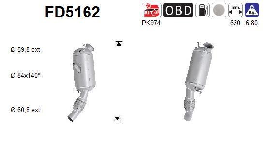 As FD5162 Soot/Particulate Filter, exhaust system FD5162