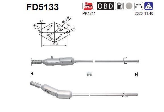 As FD5133 Soot/Particulate Filter, exhaust system FD5133