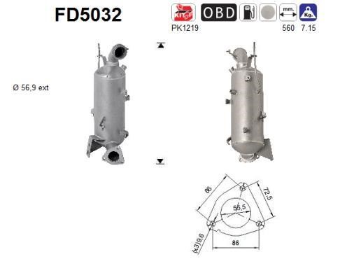 As FD5032 Soot/Particulate Filter, exhaust system FD5032
