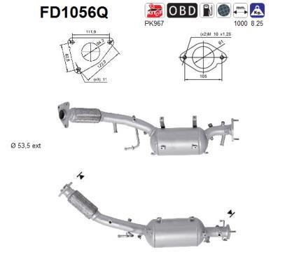 As FD1056Q Diesel particulate filter DPF FD1056Q