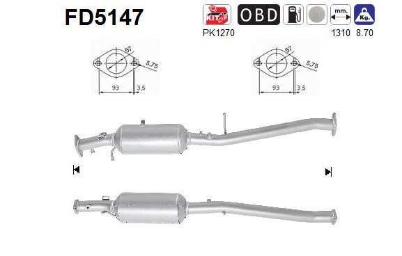 As FD5147 Soot/Particulate Filter, exhaust system FD5147