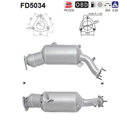 As FD5034 Soot/Particulate Filter, exhaust system FD5034