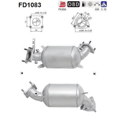 As FD1083 Soot/Particulate Filter, exhaust system FD1083