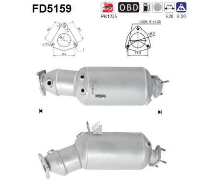 As FD5159 Soot/Particulate Filter, exhaust system FD5159