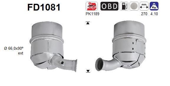 As FD1081 Soot/Particulate Filter, exhaust system FD1081