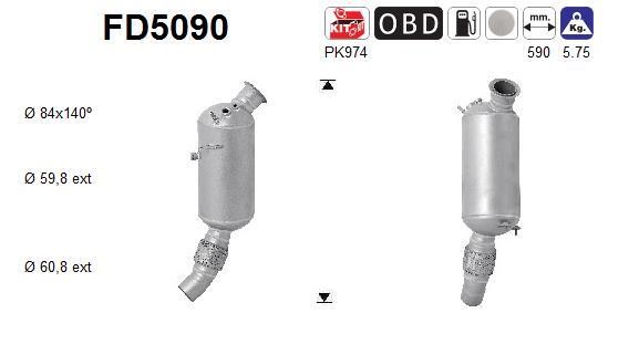 As FD5090 Soot/Particulate Filter, exhaust system FD5090