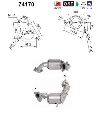 Catalyst exhaust Renault Clio: 74170 As Catalytic Converter