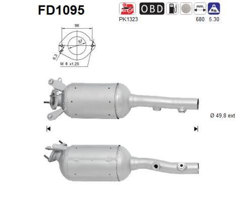 As FD1095 Soot/Particulate Filter, exhaust system FD1095