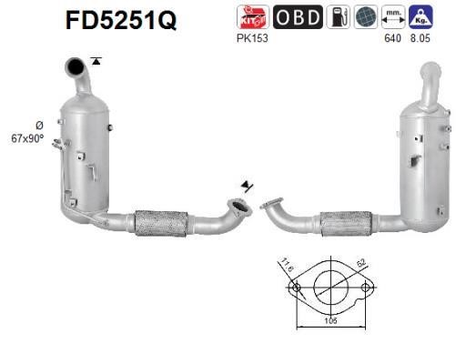 As FD5251Q Soot/Particulate Filter, exhaust system FD5251Q