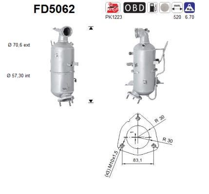 As FD5062 Soot/Particulate Filter, exhaust system FD5062