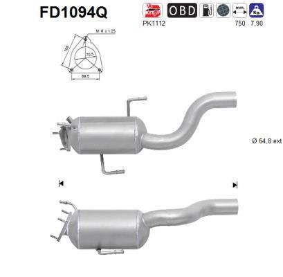 As FD1094Q Soot/Particulate Filter, exhaust system FD1094Q