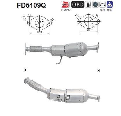 As FD5109Q Soot/Particulate Filter, exhaust system FD5109Q