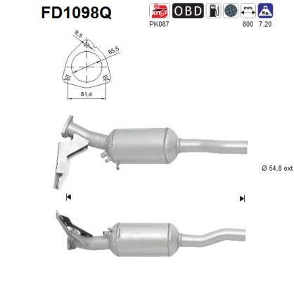 As FD1098Q Soot/Particulate Filter, exhaust system FD1098Q