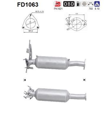 As FD1063 Soot/Particulate Filter, exhaust system FD1063
