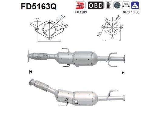 As FD5163Q Soot/Particulate Filter, exhaust system FD5163Q