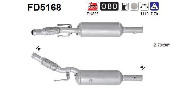As FD5168 Soot/Particulate Filter, exhaust system FD5168