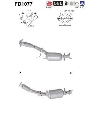 As FD1077 Soot/Particulate Filter, exhaust system FD1077